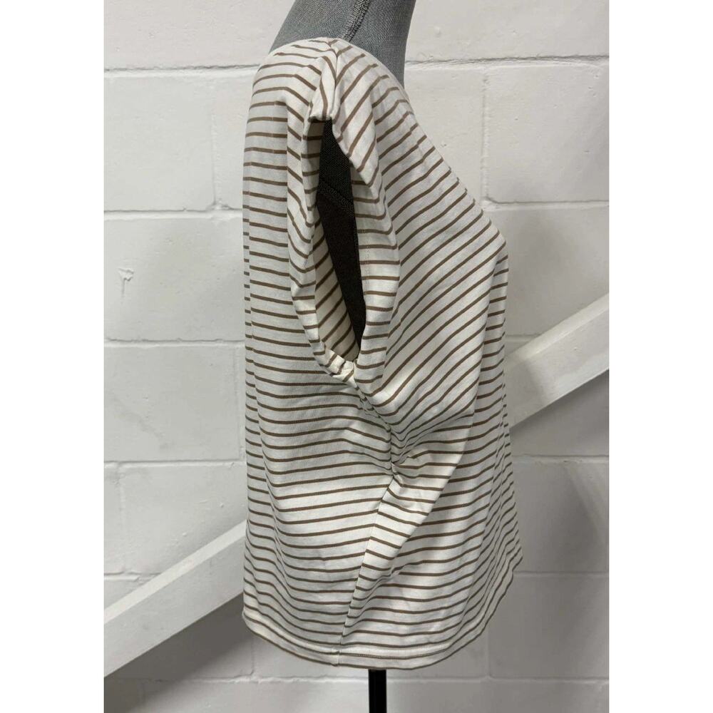 Anthropologie Pistola Trina Muscle Tee Sable Striped Boxy Fit Crew Neck Small - Picture 4 of 8
